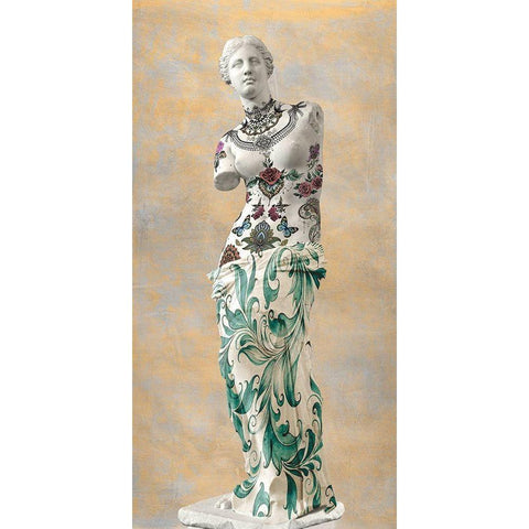 Stattoo II â€“ Venus Black Modern Wood Framed Art Print with Double Matting by Hill, Steven