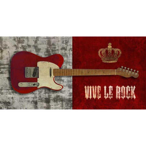 Vive le Rock Black Modern Wood Framed Art Print with Double Matting by Hill, Steven