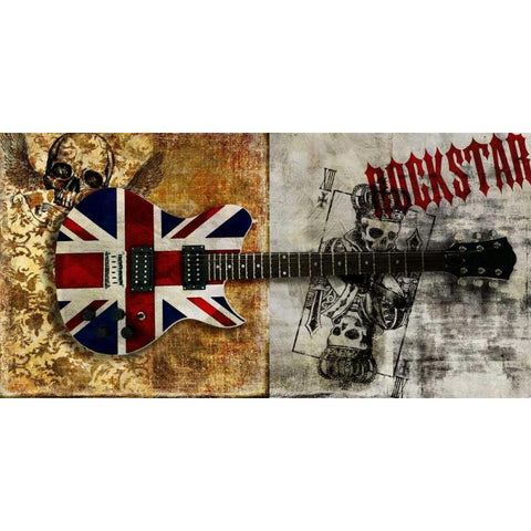 Rockstar Black Modern Wood Framed Art Print with Double Matting by Hill, Steven