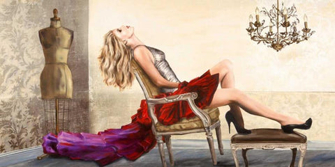 Fashonable White Modern Wood Framed Art Print with Double Matting by Jannace, Sergio