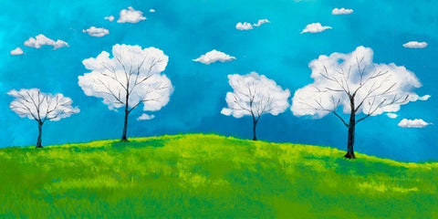 Valley of clouds White Modern Wood Framed Art Print with Double Matting by Lamanche, Stef