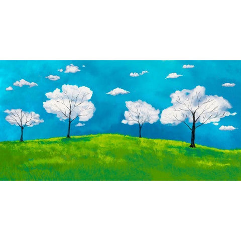 Valley of clouds White Modern Wood Framed Art Print by Lamanche, Stef