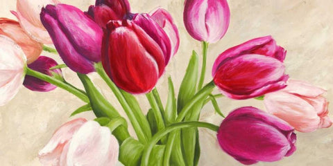 The Bouquet White Modern Wood Framed Art Print with Double Matting by Mei, Silvia