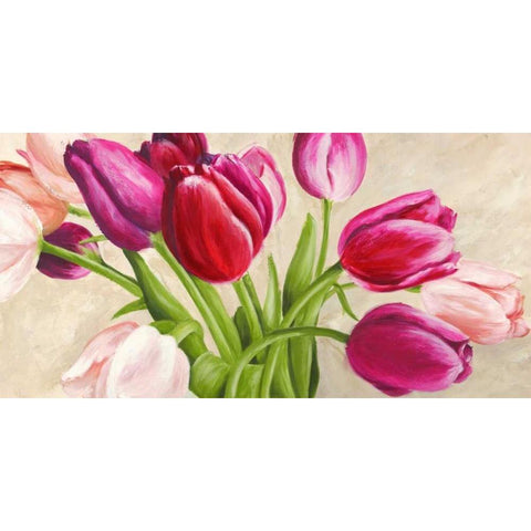The Bouquet White Modern Wood Framed Art Print by Mei, Silvia