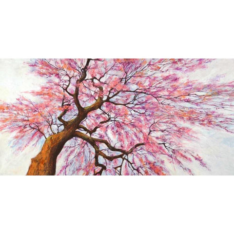 Sotto l albero in fiore Black Modern Wood Framed Art Print by Mei, Silvia