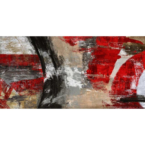 Red Tornado Black Modern Wood Framed Art Print by Stone, Jim