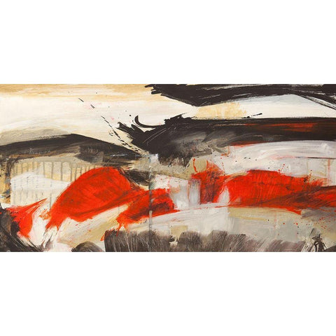 Primal Intersection Black Modern Wood Framed Art Print by Jim, Stone