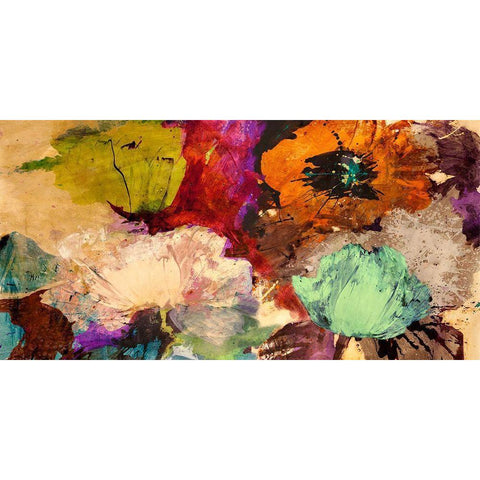 Floating Flowers (detail) Black Modern Wood Framed Art Print by Stone, Jim