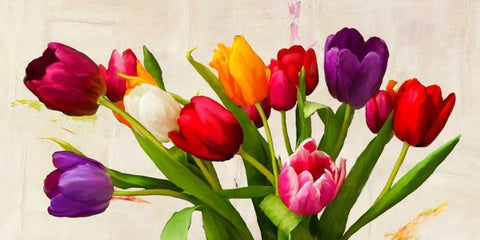 Bouquet d Ete Black Ornate Wood Framed Art Print with Double Matting by Rizzardi, Teo