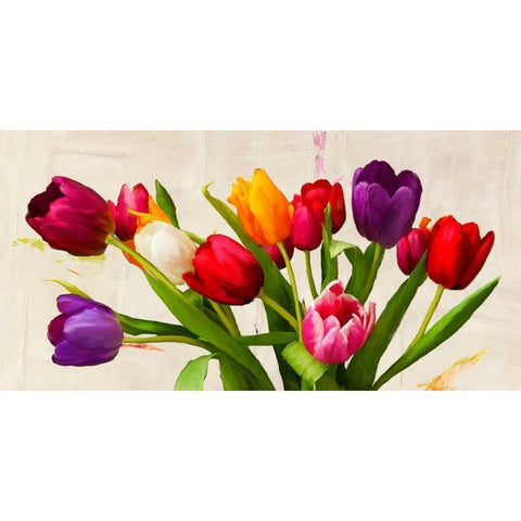 Bouquet d Ete Black Modern Wood Framed Art Print by Rizzardi, Teo