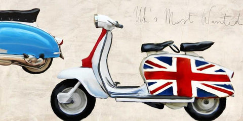 Uks Most Wanted White Modern Wood Framed Art Print with Double Matting by Rizzardi, Teo