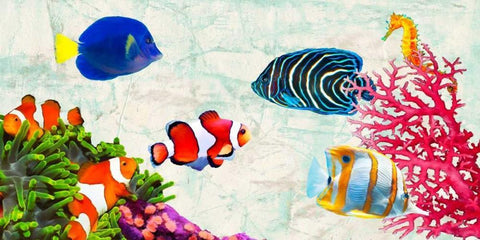 Tropical People Black Ornate Wood Framed Art Print with Double Matting by Rizzardi, Teo