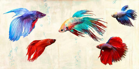 Tropical Parade White Modern Wood Framed Art Print with Double Matting by Rizzardi, Teo