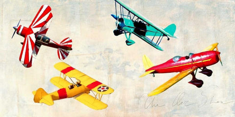 The Air Show Black Ornate Wood Framed Art Print with Double Matting by Rizzardi, Teo