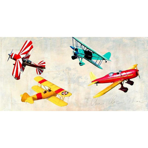 The Air Show White Modern Wood Framed Art Print by Rizzardi, Teo