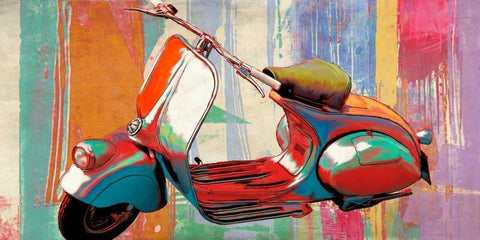 Hommage White Modern Wood Framed Art Print with Double Matting by Rizzardi, Teo