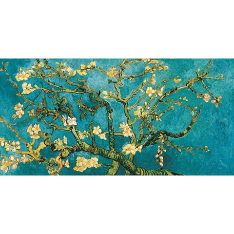 Mandorlo in fiore Gold Ornate Wood Framed Art Print with Double Matting by Van Gogh, Vincent