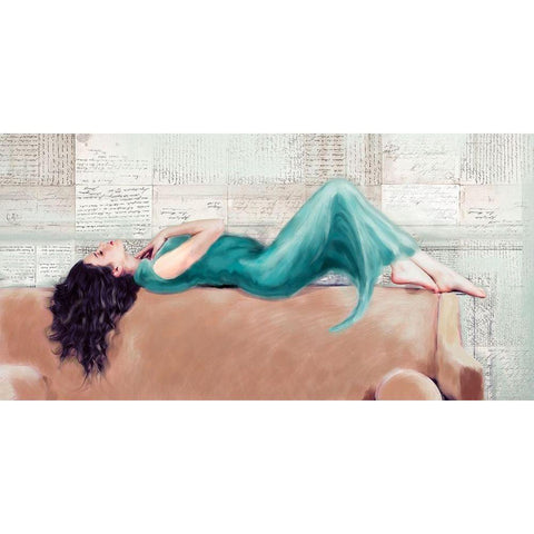 Reclined Beauty II White Modern Wood Framed Art Print by Haal, Van