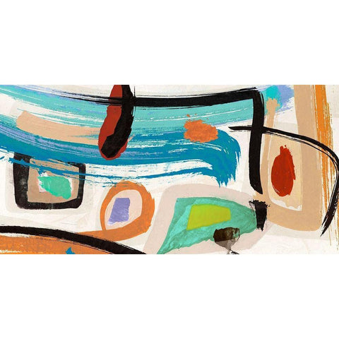 Aventure Black Modern Wood Framed Art Print by Teo, Vals Perelli
