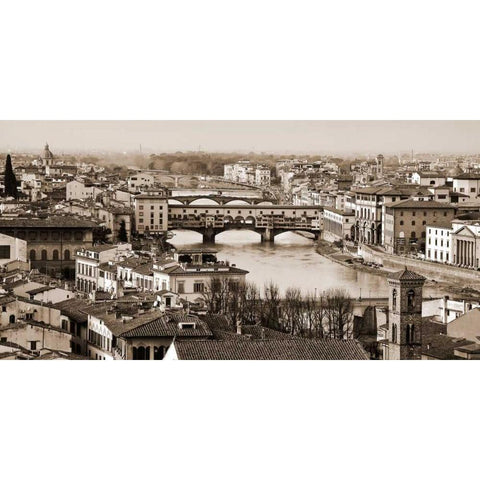 Ponte Vecchio Florence Black Modern Wood Framed Art Print with Double Matting by Ratsenskiy, Vadim