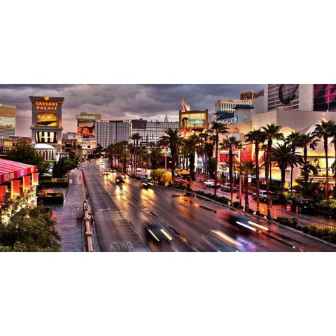 Las Vegas Black Modern Wood Framed Art Print with Double Matting by Ratsenskiy, Vadim
