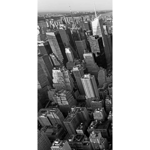 Skyscrapers in Manhattan I Black Modern Wood Framed Art Print with Double Matting by Ratsenskiy, Vadim