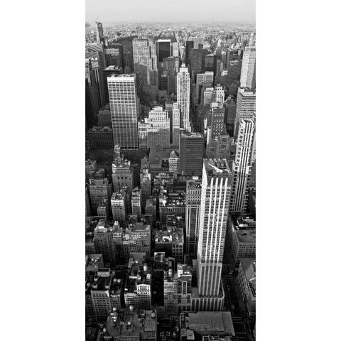 Skyscrapers in Manhattan II Black Modern Wood Framed Art Print with Double Matting by Ratsenskiy, Vadim