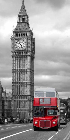 Under the Big Ben White Modern Wood Framed Art Print with Double Matting by Ratsenskiy, Vadim