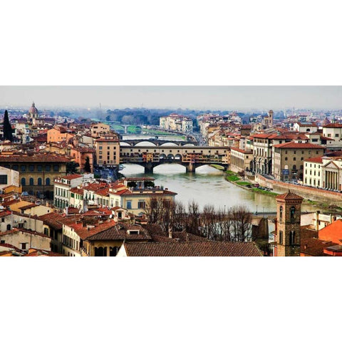 Ponte Vecchio Florence Black Modern Wood Framed Art Print with Double Matting by Ratsenskiy, Vadim