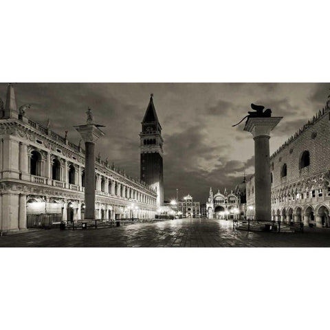 Piazza San Marco, Venice White Modern Wood Framed Art Print by Ratsenskiy, Vadim