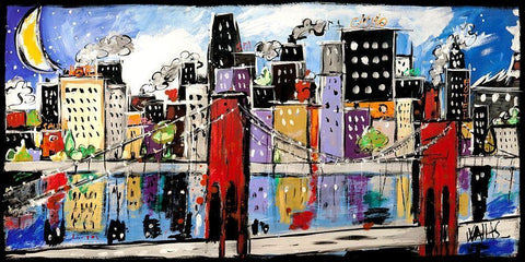 Citycolor Black Ornate Wood Framed Art Print with Double Matting by Wallas