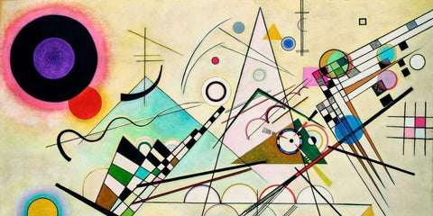 Composition VIII (detail) White Modern Wood Framed Art Print with Double Matting by Kandinsky, Wassily