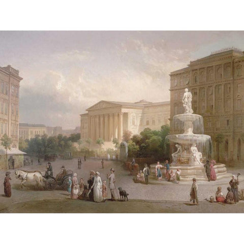 The Kalvin Ter Black Modern Wood Framed Art Print with Double Matting by Pollack, Mihaly