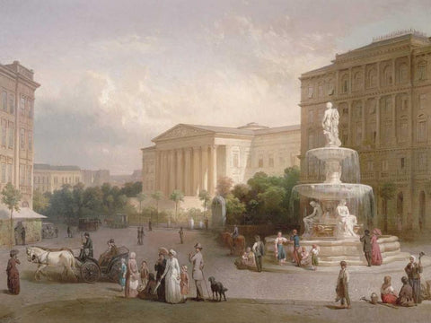 The Kalvin Ter Black Ornate Wood Framed Art Print with Double Matting by Pollack, Mihaly