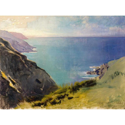 Cornish Headlands White Modern Wood Framed Art Print by Thayer, Abbott Handerson