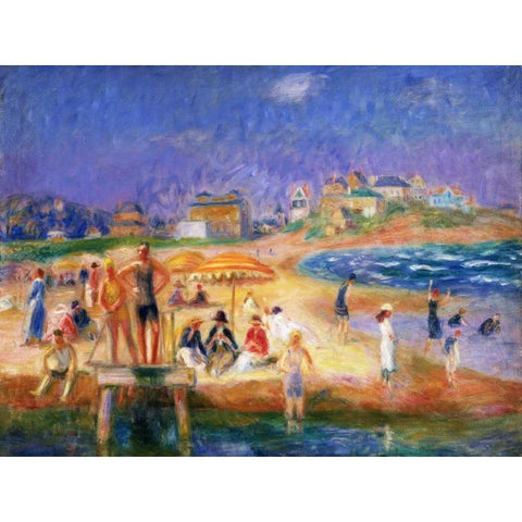 Bass Rocks Gloucester Gold Ornate Wood Framed Art Print with Double Matting by Glackens, William James