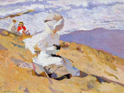 Capturing the moment White Modern Wood Framed Art Print with Double Matting by Sorolla y Bastida, Joaquin