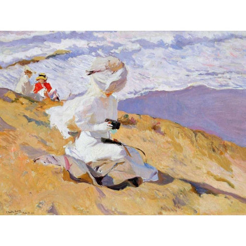 Capturing the moment Black Modern Wood Framed Art Print by Sorolla y Bastida, Joaquin