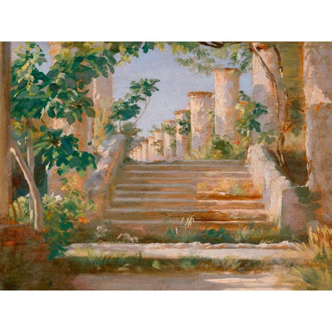 Loggia in Ravello Gold Ornate Wood Framed Art Print with Double Matting by Kroyer, Peder Severin