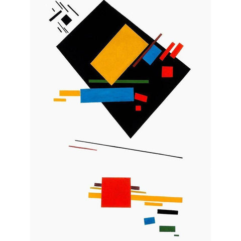 Suprematism White Modern Wood Framed Art Print by Kasimir, Malevich