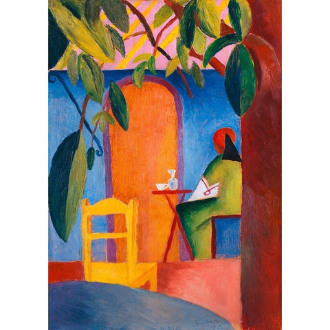 Turkish Cafe White Modern Wood Framed Art Print by Macke, August