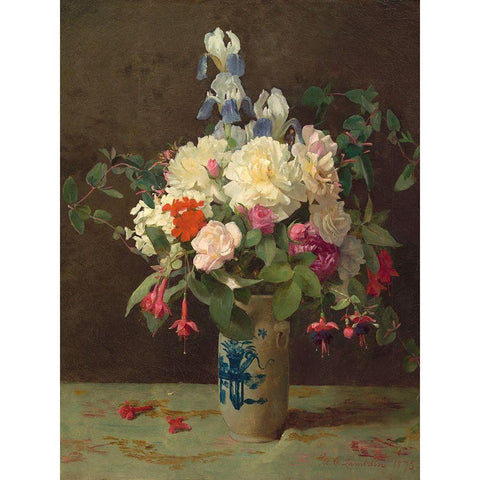 Vase of flowers Black Modern Wood Framed Art Print with Double Matting by Lambdin, George Cochran