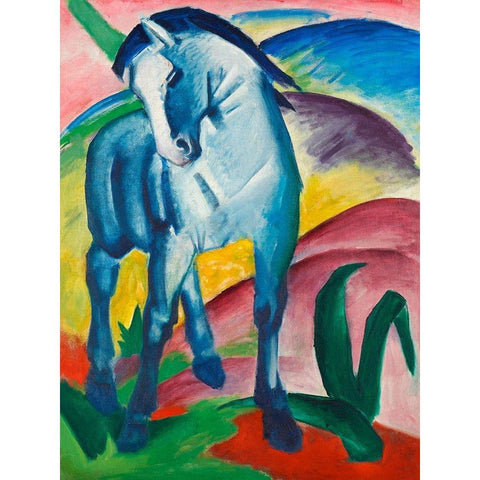 Blue Horse I White Modern Wood Framed Art Print by Marc, Franz