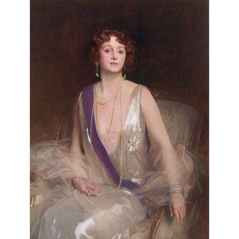 Grace Elvina, Marchioness Curzon of Kedleston White Modern Wood Framed Art Print by Sargent, John Singer