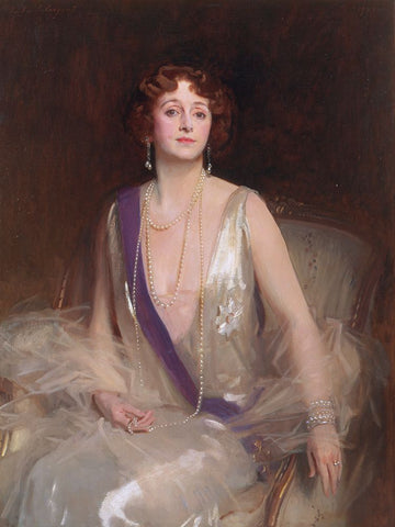 Grace Elvina, Marchioness Curzon of Kedleston White Modern Wood Framed Art Print with Double Matting by Sargent, John Singer