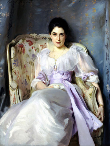 Lady Agnew of Lochnaw White Modern Wood Framed Art Print with Double Matting by Sargent, John Singer