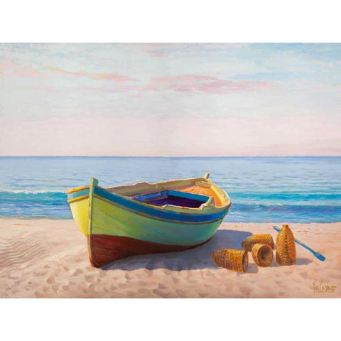 Al mattino Black Modern Wood Framed Art Print with Double Matting by Galasso, Adriano