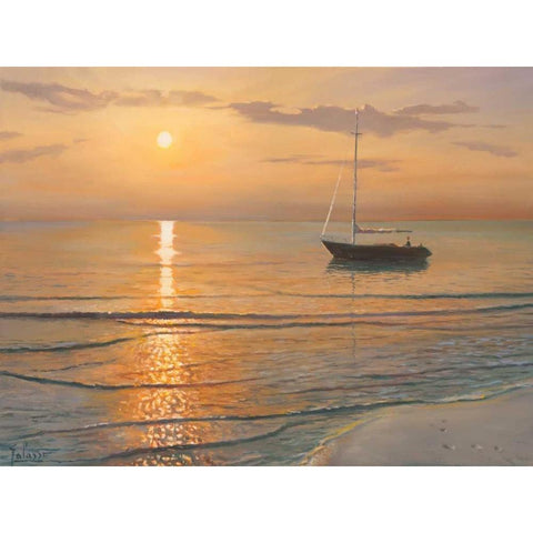 Mattino sul mare Black Modern Wood Framed Art Print by Galasso, Adriano