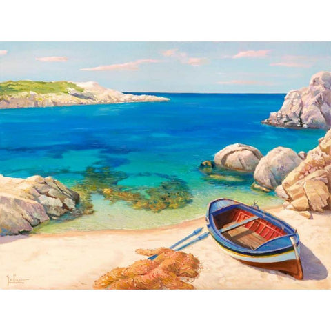 Sardegna Black Modern Wood Framed Art Print by Galasso, Adriano