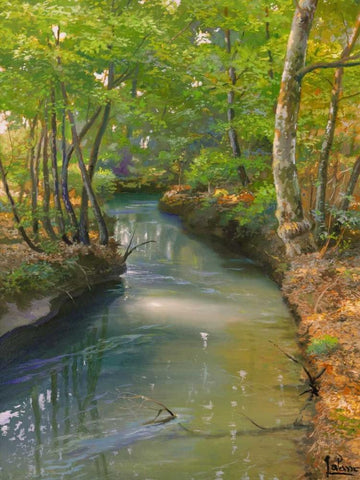 Nel bosco White Modern Wood Framed Art Print with Double Matting by Galasso, Adriano